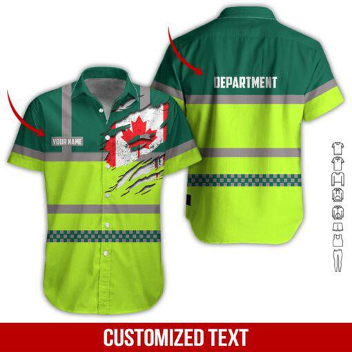 Canada Heavy Equipment Workwear Personalized & Department Hawaiian Shirt