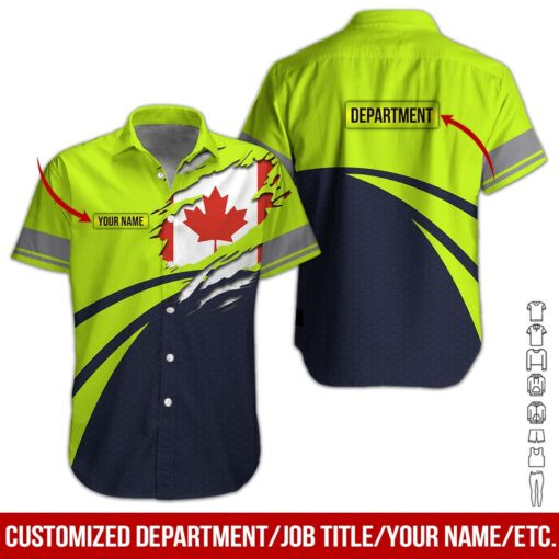 Canada Heavy Equipment Workwear Personalized & Department Hawaiian Shirt