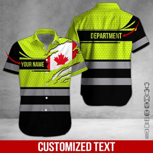 Canada Heavy Equipment Workwear Personalized & Department Hawaiian Shirt