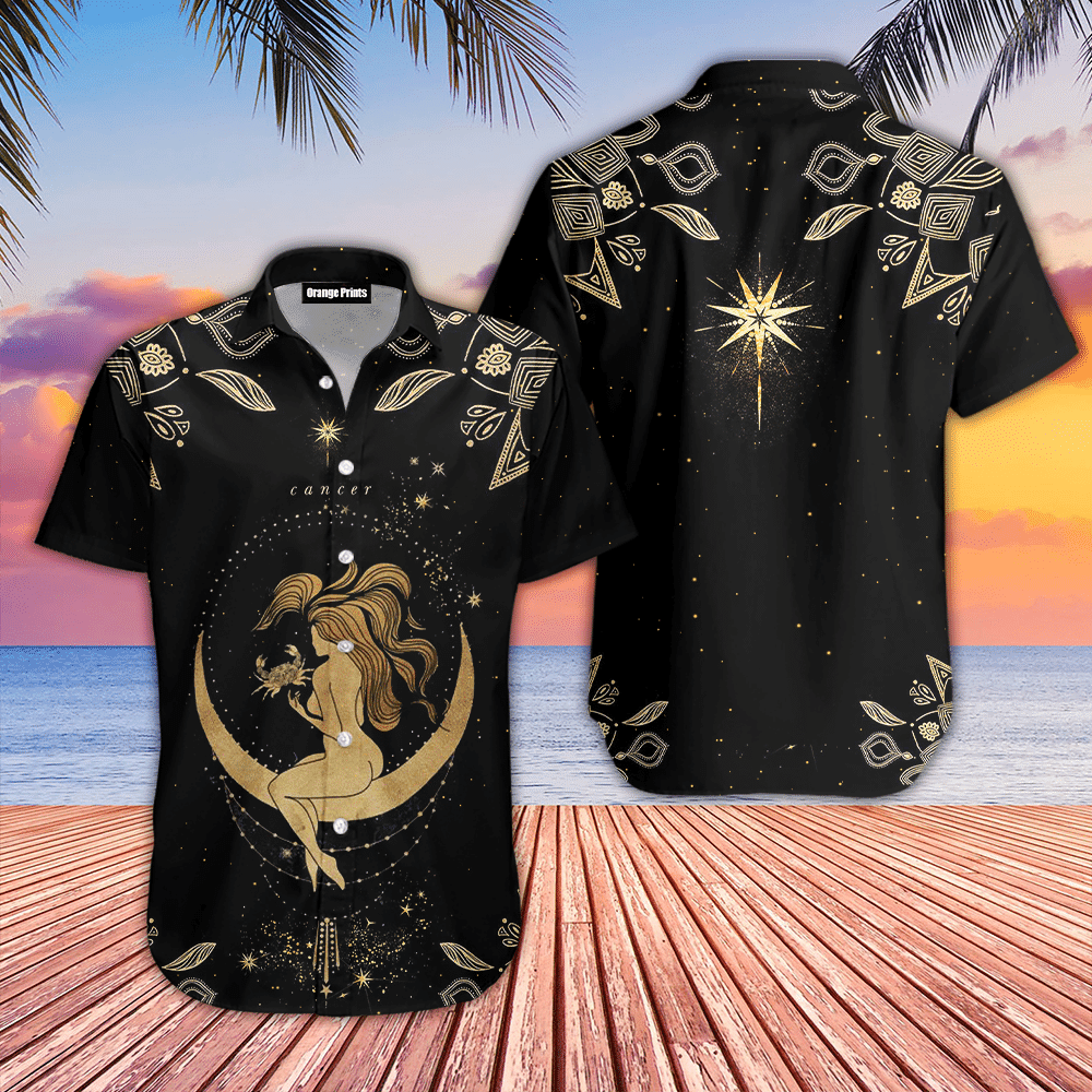 Cancer Golden Zodiac Hawaiian Shirt