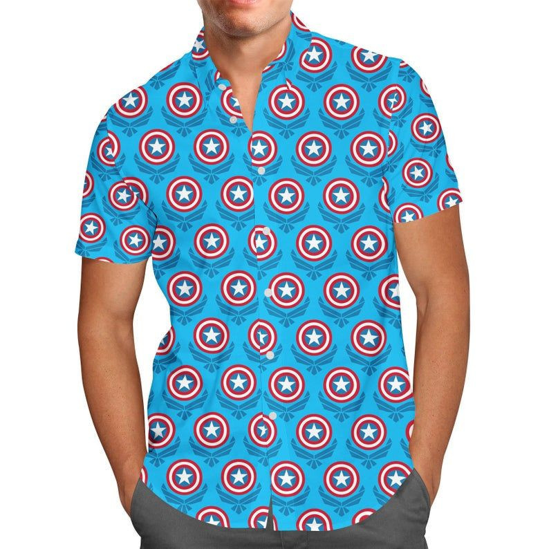 Captain America Logo Superhero Hawaiian Shirt