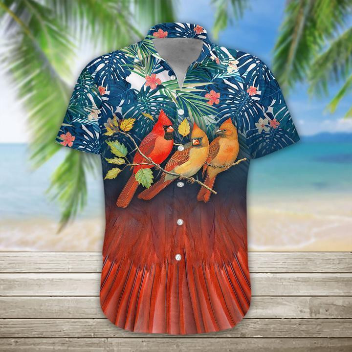 Cardinal Bird Hawaiian Shirt