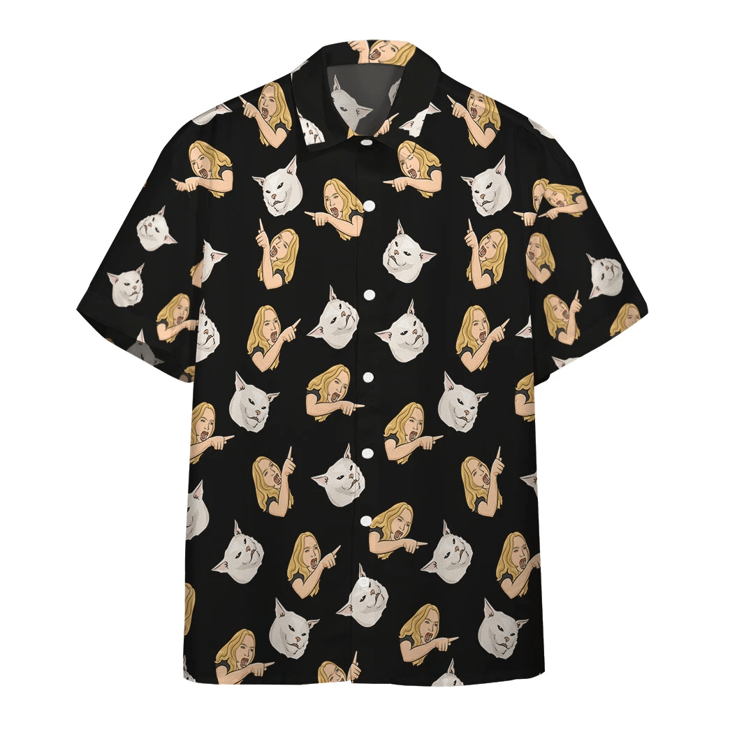 Cat And Girl Hawaiian Shirt