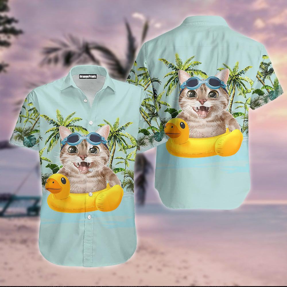 Cat Beach Time Hawaiian Shirt