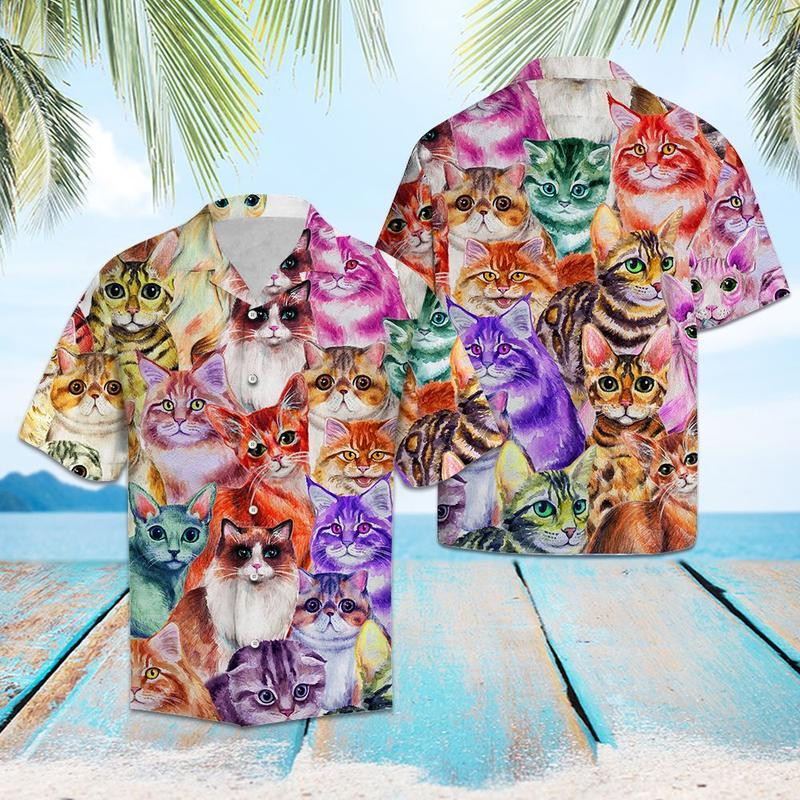 Cat Color Hawaiian Shirt