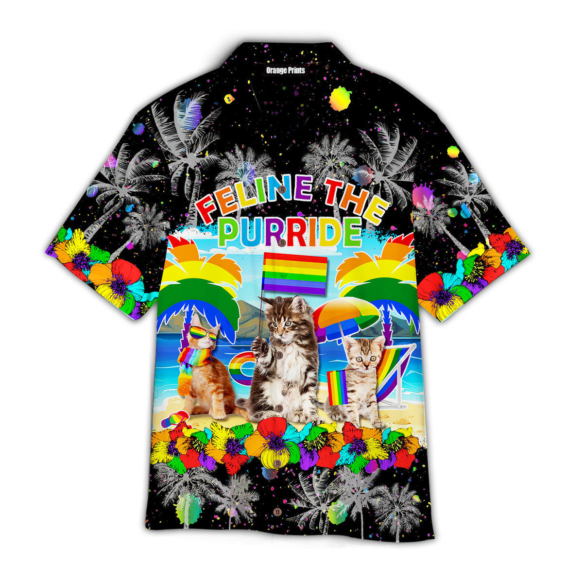 Cat Feline The Purride Happy LGBT Hawaiian Shirt