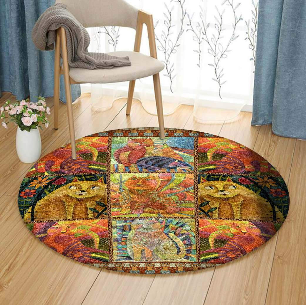 Cat Limited Edition Round Rug Carpet Bedroom Livingroom Home Decor