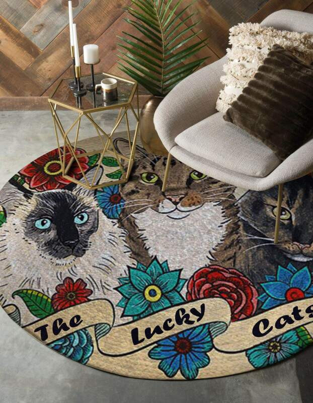 Cat Limited Edition Round Rug Carpet Bedroom Livingroom Home Decor