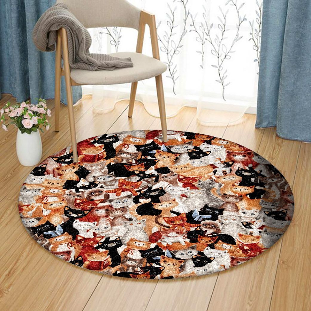 Cat Limited Edition Round Rug Carpet Bedroom Livingroom Home Decor