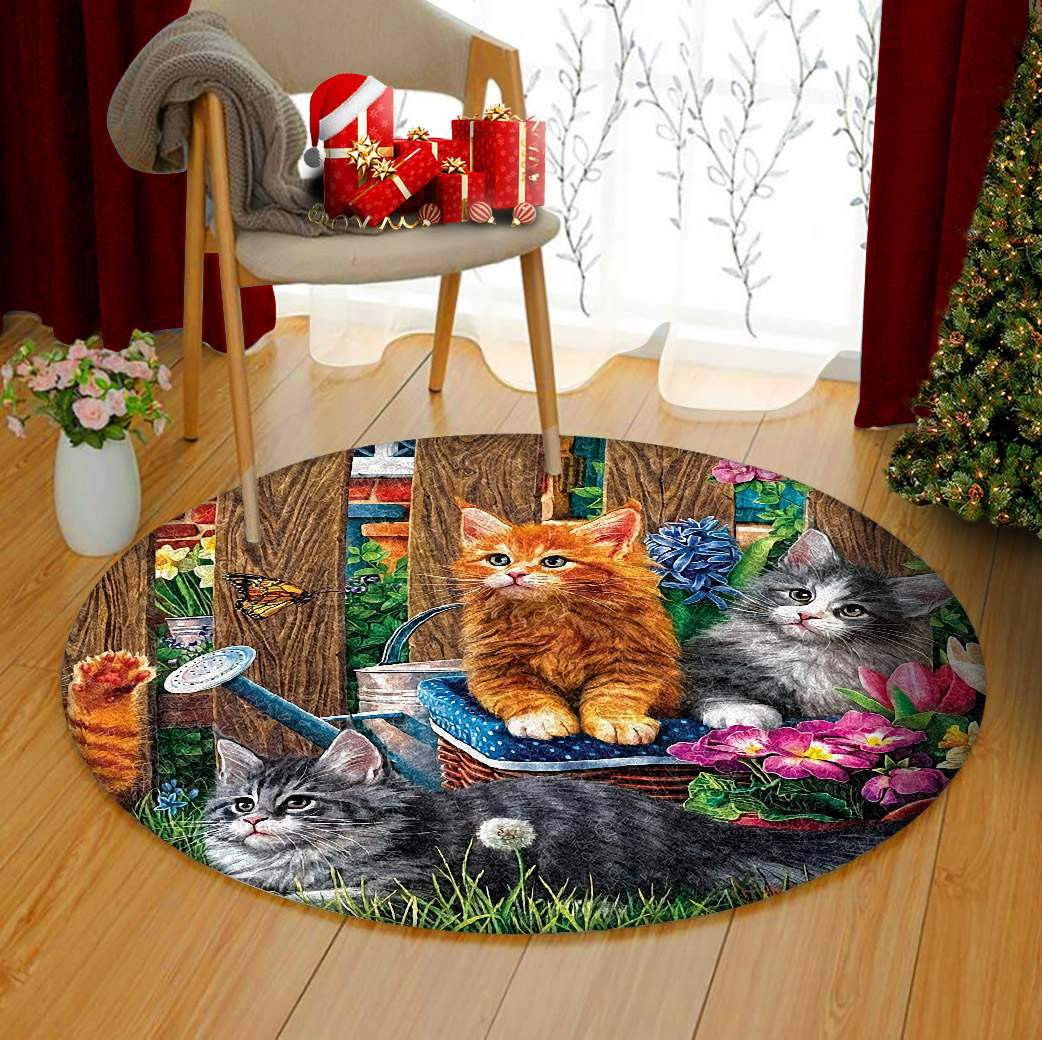 Cat Limited Edition Round Rug Carpet Bedroom Livingroom Home Decor