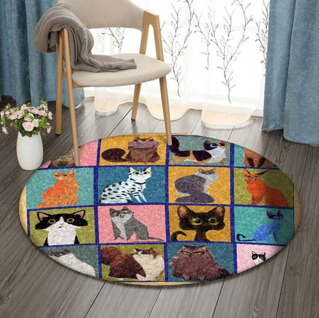 Cat Limited Edition Round Rug Carpet Bedroom Livingroom Home Decor