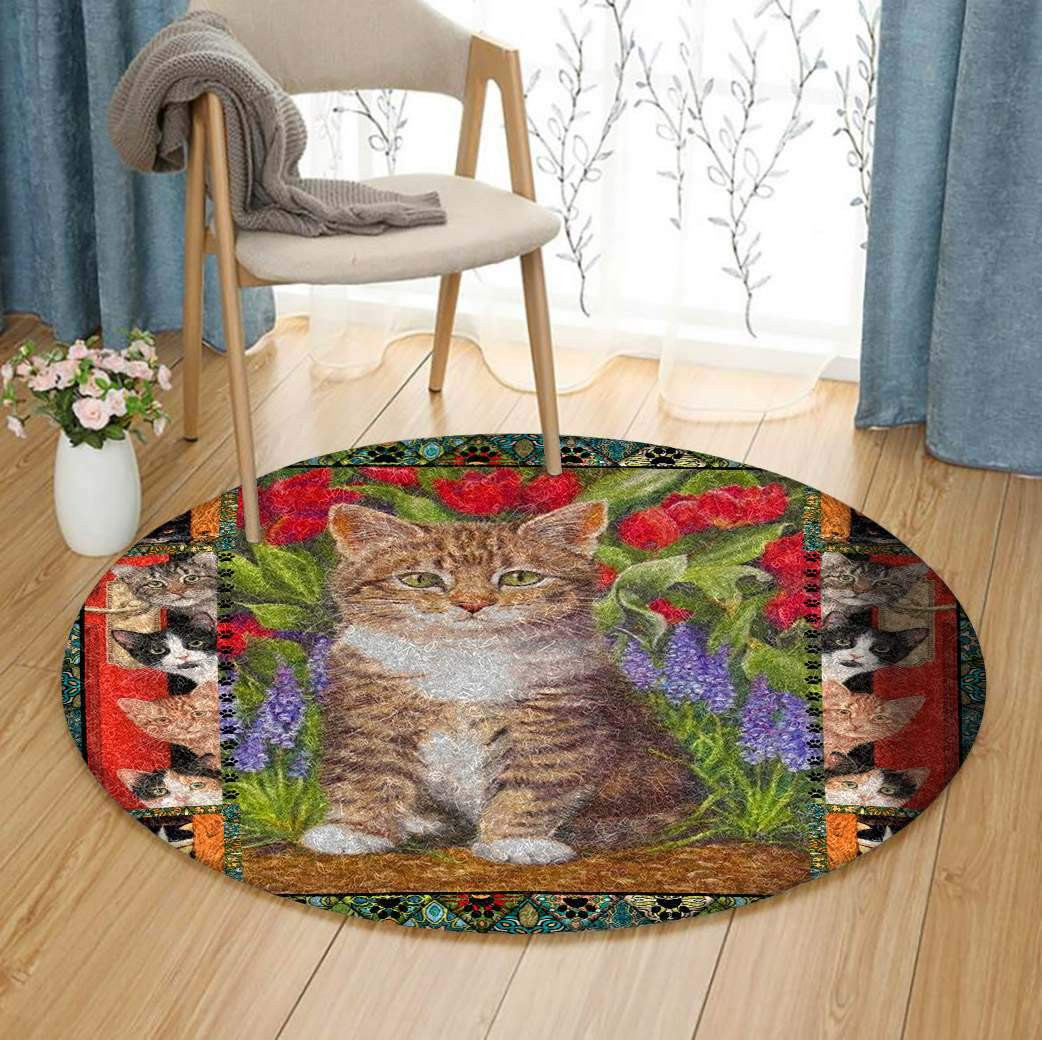 Cat Limited Edition Round Rug Carpet Bedroom Livingroom Home Decor