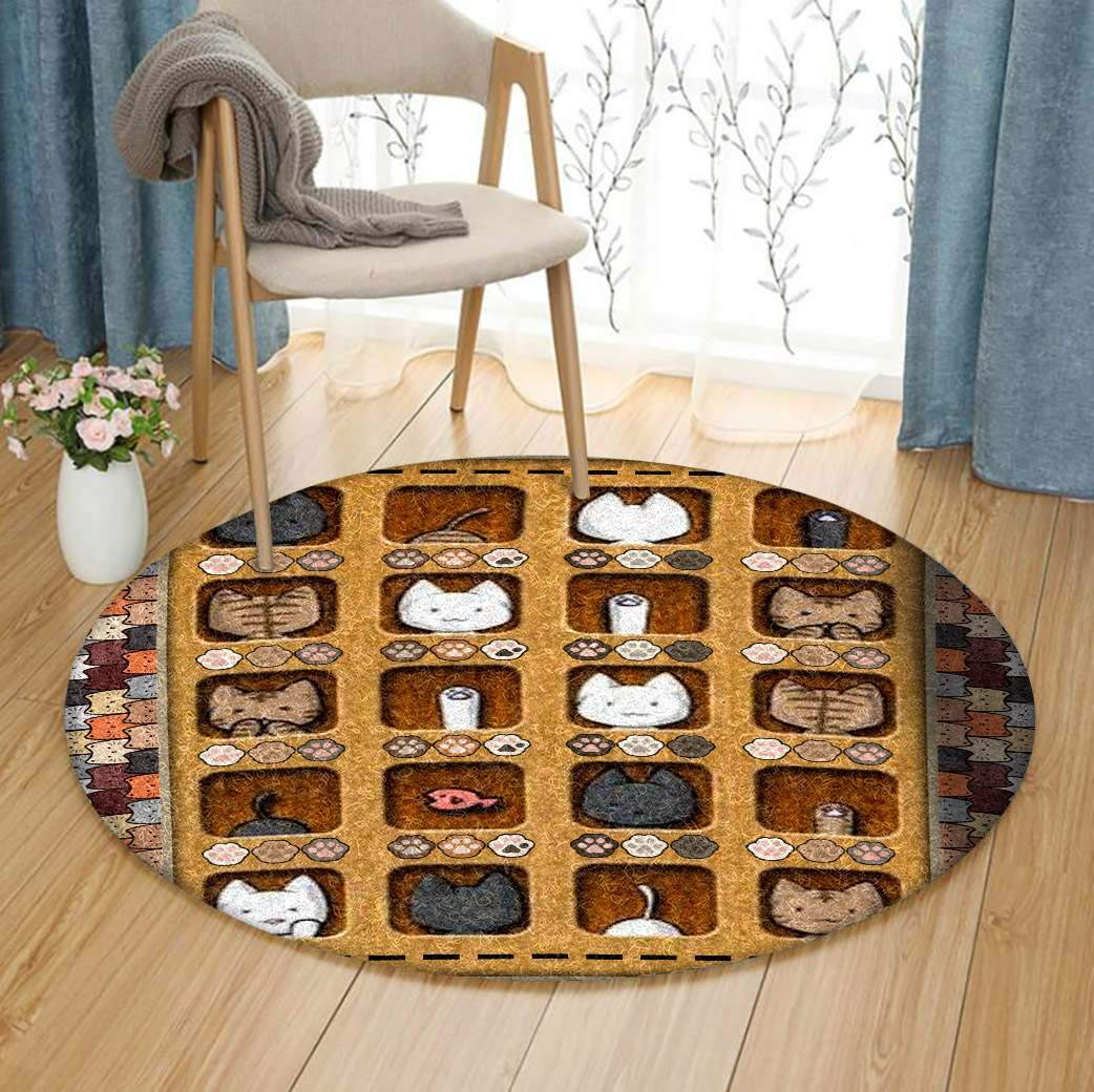 Cat Limited Edition Round Rug Carpet Bedroom Livingroom Home Decor