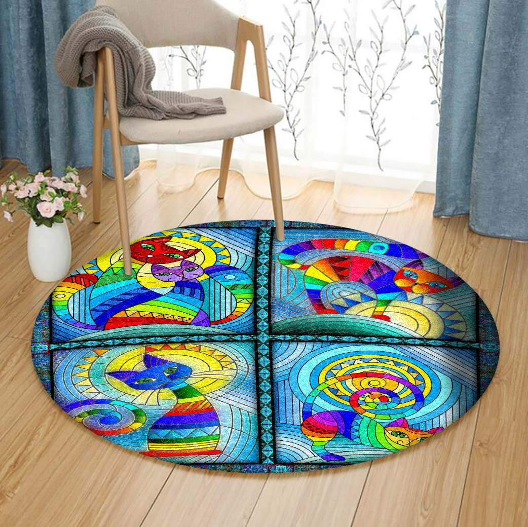 Cat Limited Edition Round Rug Carpet Bedroom Livingroom Home Decor
