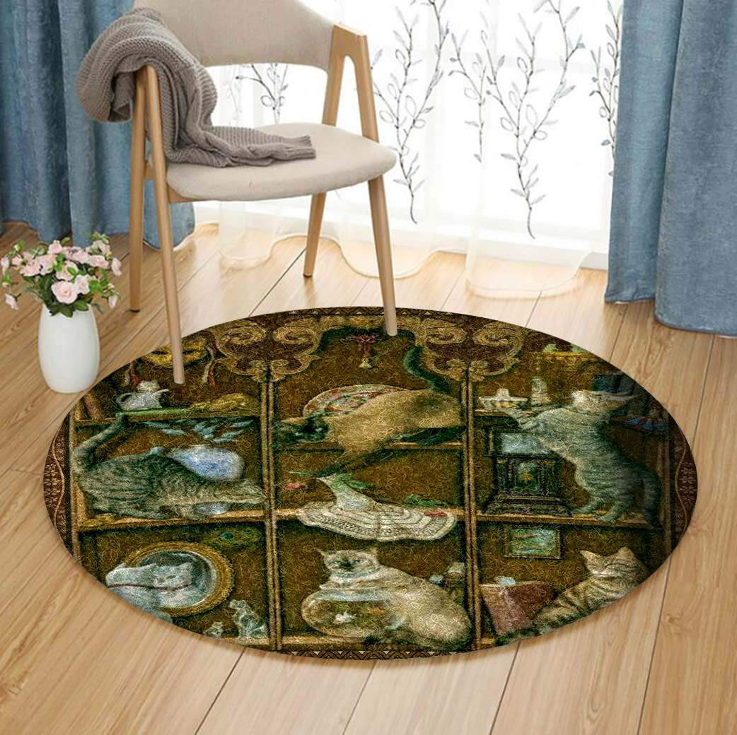Cat Limited Edition Round Rug Carpet Bedroom Livingroom Home Decor