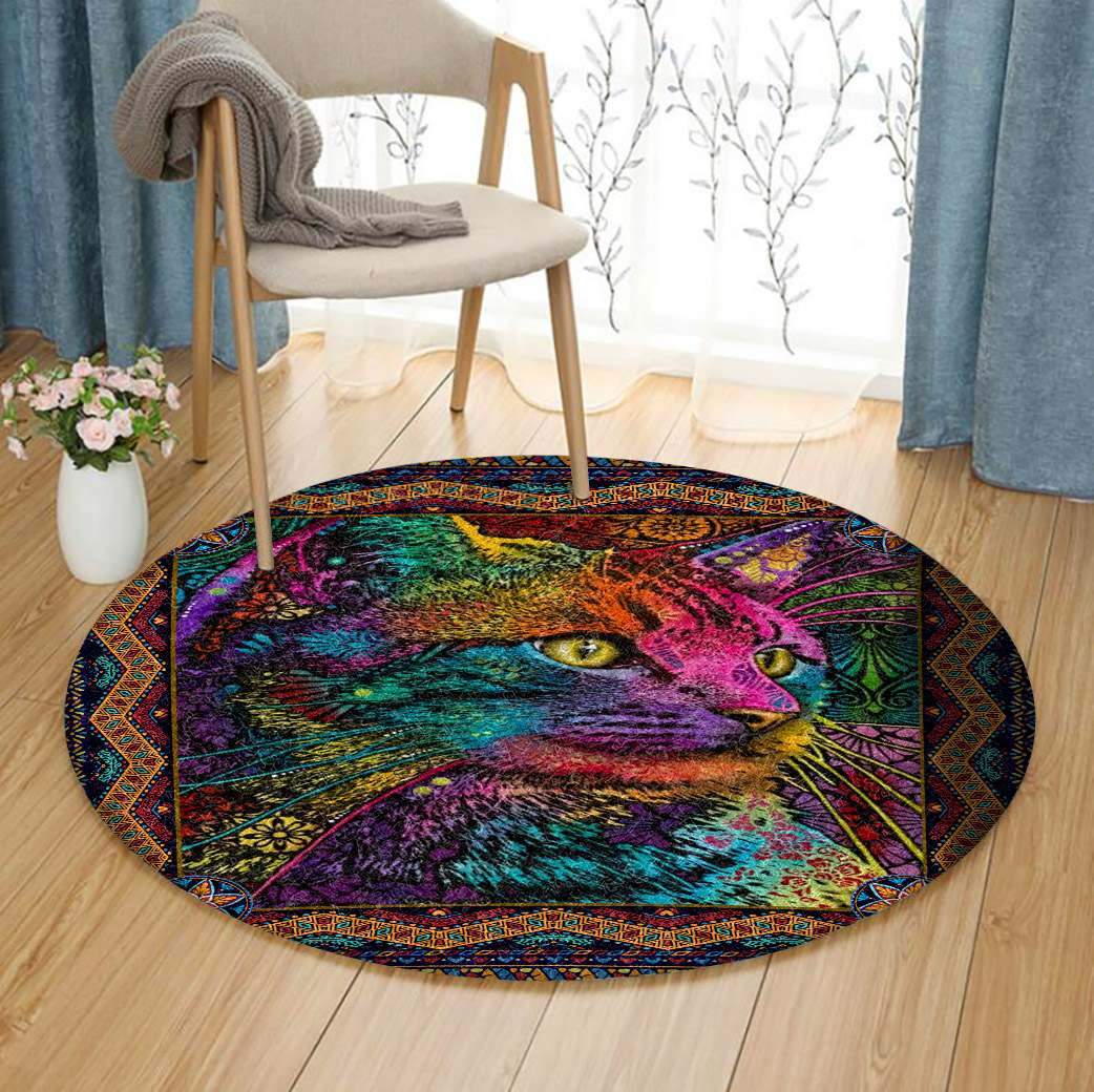 Cat Limited Edition Round Rug Carpet Bedroom Livingroom Home Decor