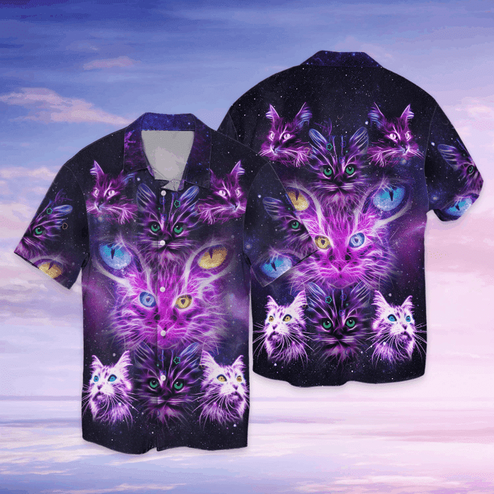 Cat Lover Purple Hawaiian Shirt