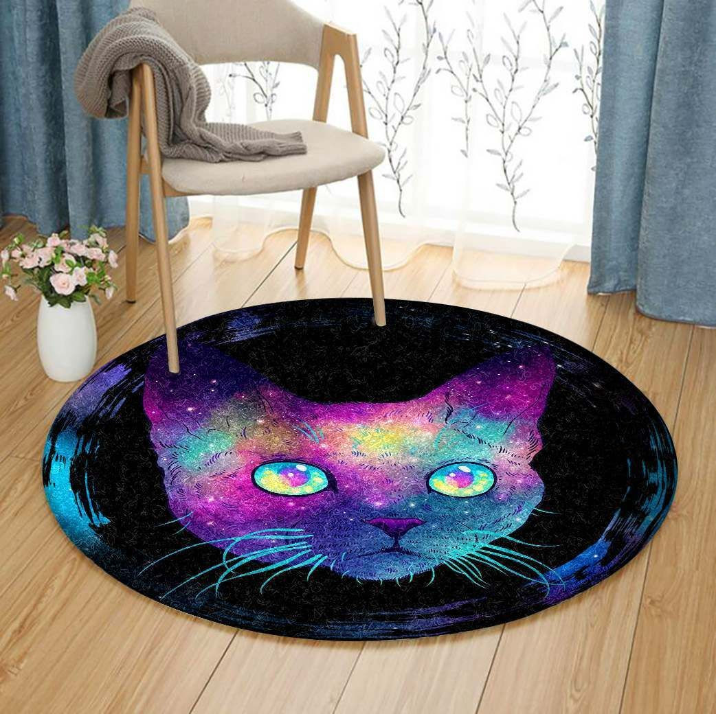 Cat Magic Round Rug Carpet Bedroom Livingroom Home Decor