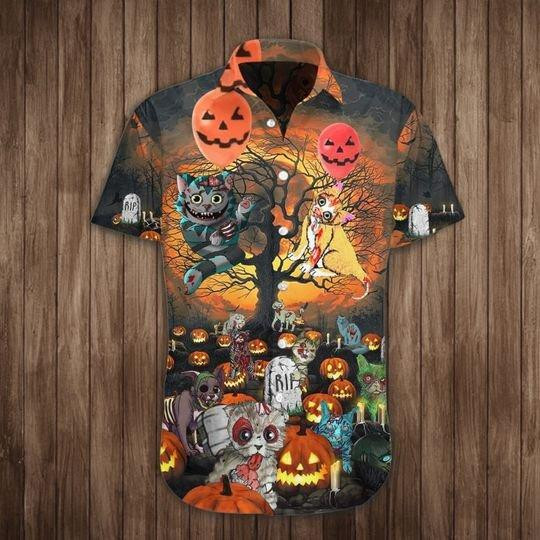 Cat Pumpkin Halloween Hawaiian Shirt