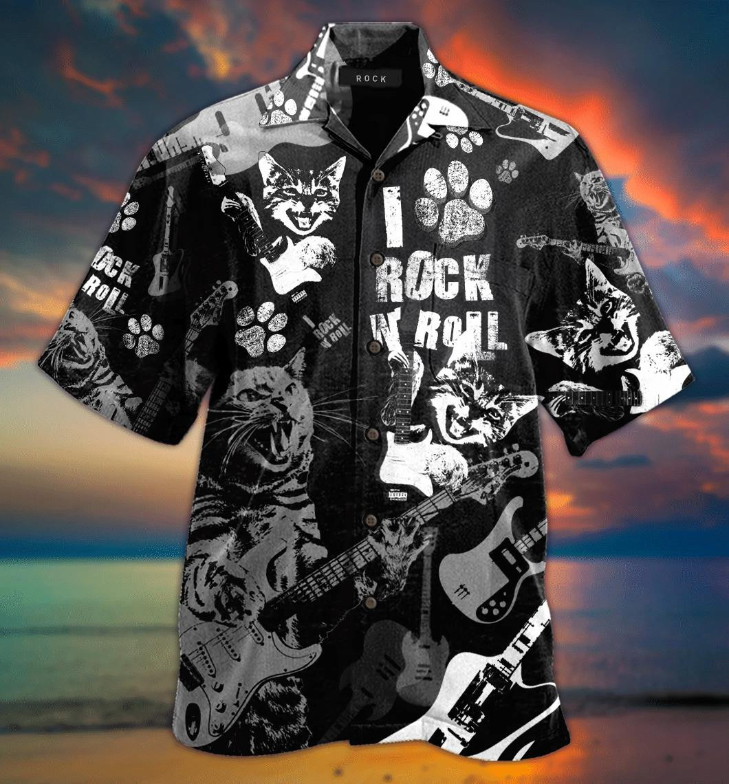 Cat Rock And Roll Hawaiian Shirt