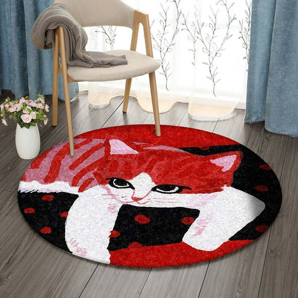 Cat Round Rug Carpet Bedroom Livingroom Home Decor