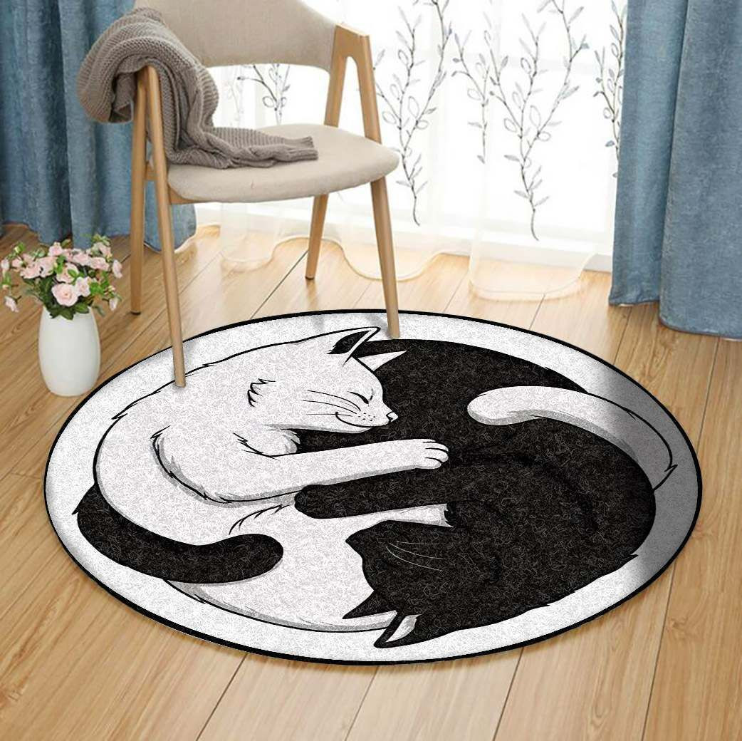Cat Round Rug Carpet Bedroom Livingroom Home Decor