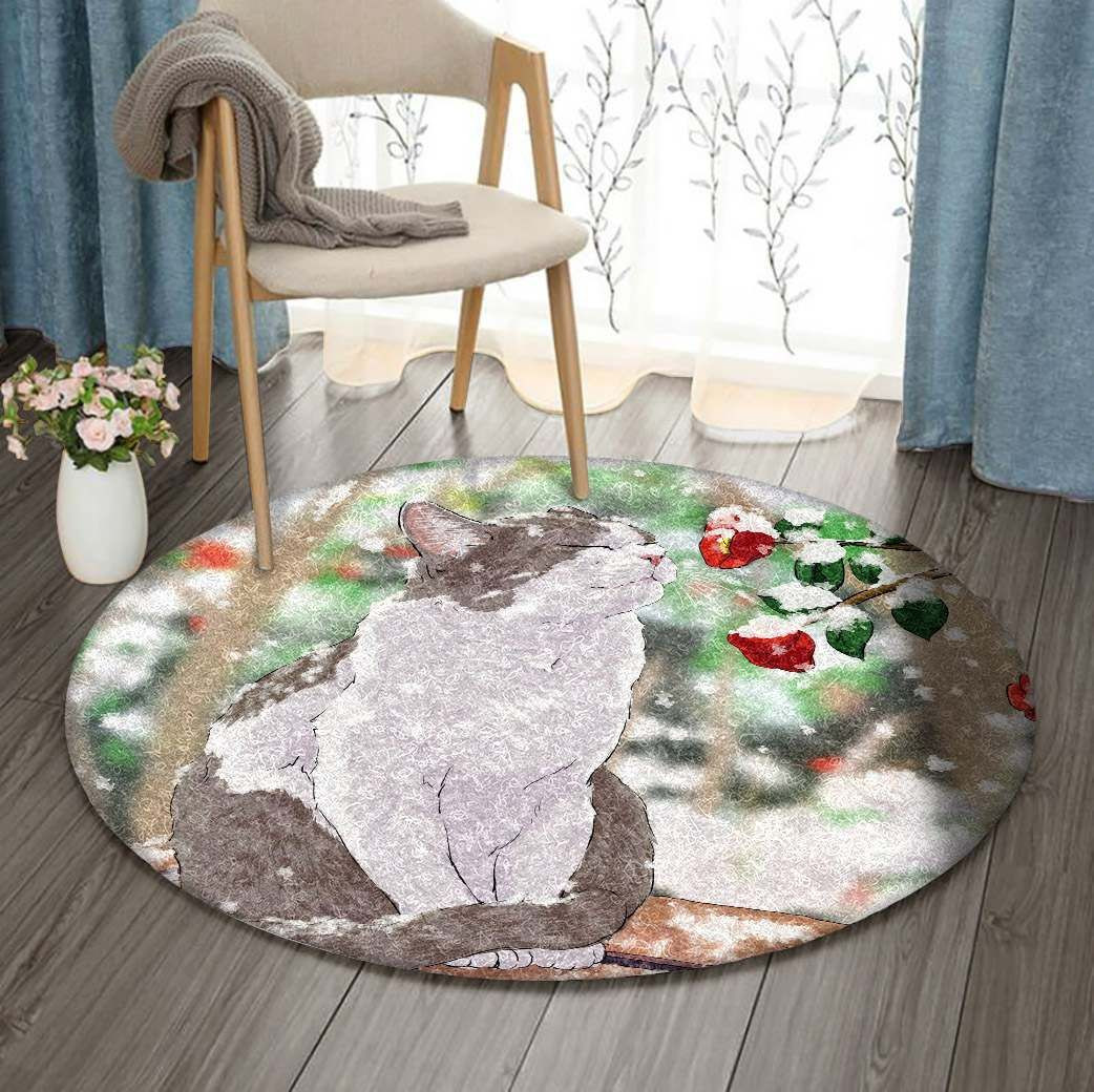 Cat Round Rug Carpet Bedroom Livingroom Home Decor