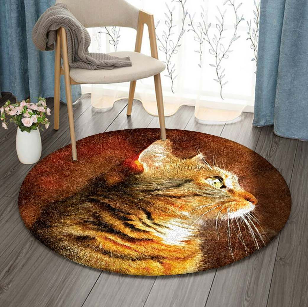 Cat Round Rug Carpet Bedroom Livingroom Home Decor