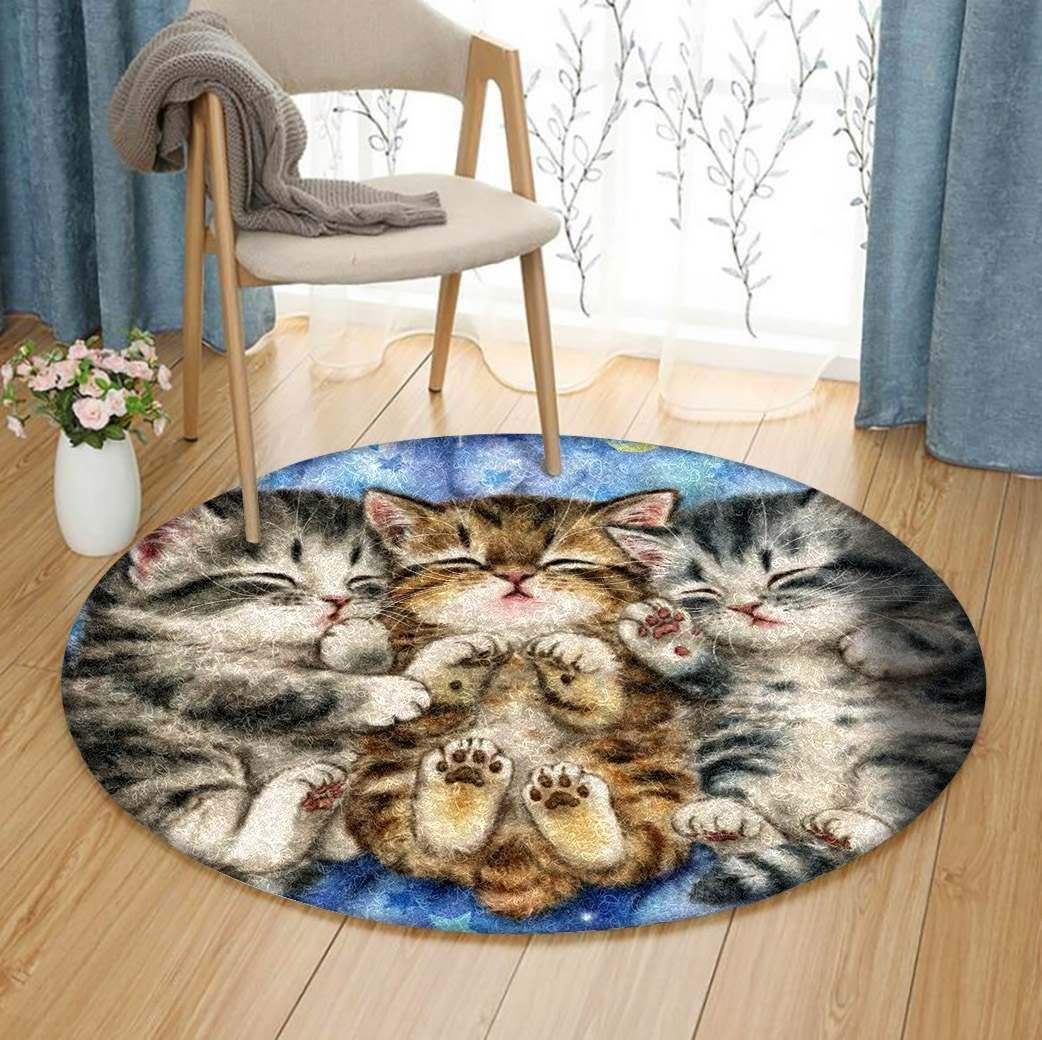 Cat Round Rug Carpet Bedroom Livingroom Home Decor
