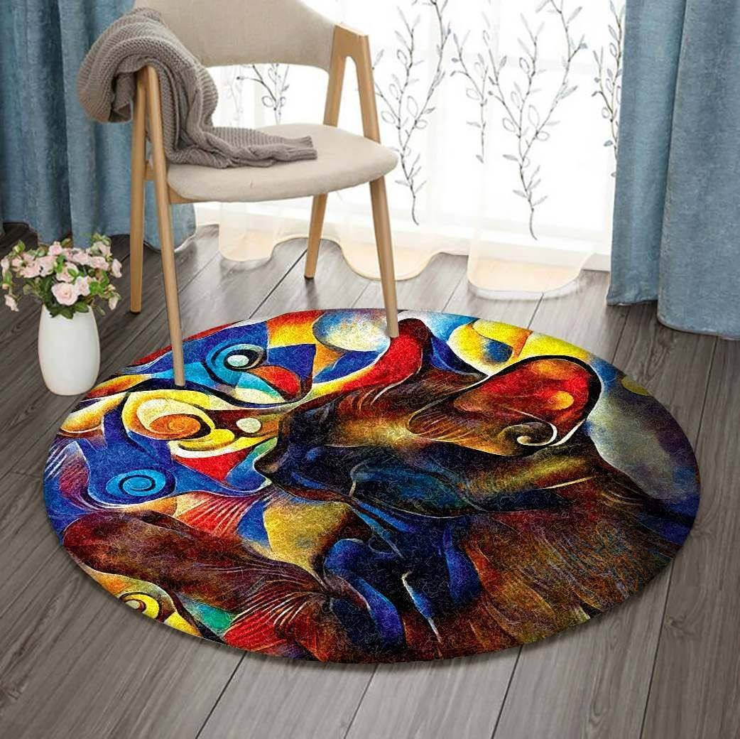 Cat Round Rug Carpet Bedroom Livingroom Home Decor