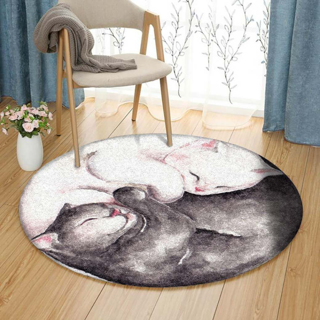 Cat Round Rug Carpet Bedroom Livingroom Home Decor