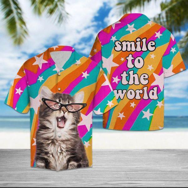 Cat Smile To The World Hawaiian Shirt