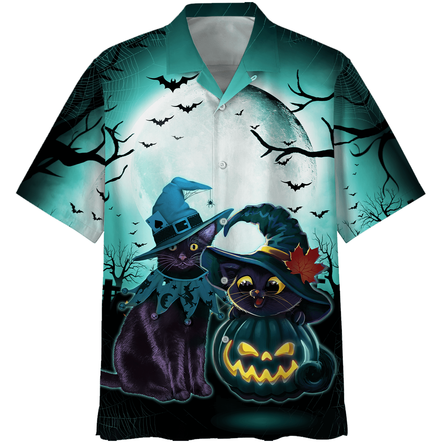 Cats Purple Hallloween Hawaiian Shirt