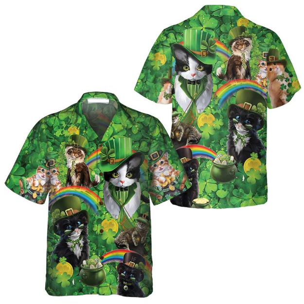 Cats Saint Patrick's Day Hawaiian Shirt
