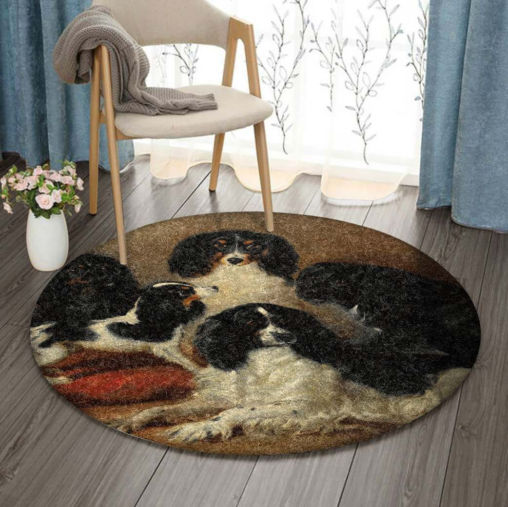 Cavalier King Charles Round Rug Carpet Bedroom Livingroom Home Decor