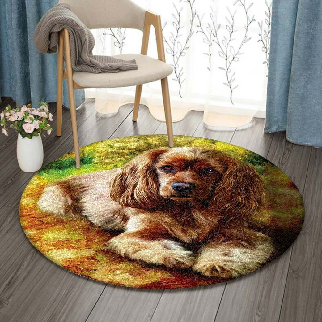 Cavalier King Charles Spaniel Round Rug Carpet Bedroom Livingroom Home Decor