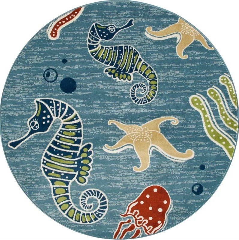 Ceasar Deep Sea Round Rug Carpet Bedroom Livingroom Home Decor