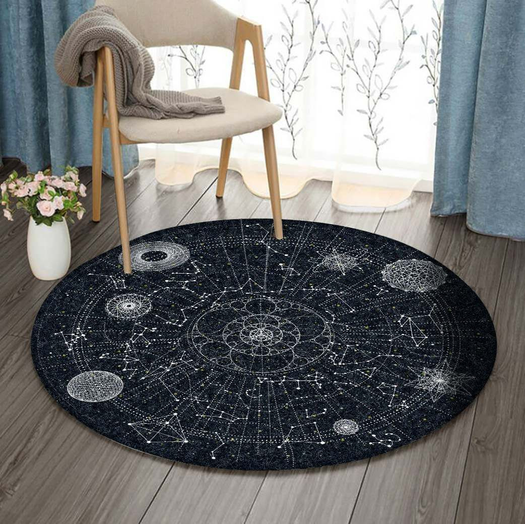 Celestial Round Rug Carpet Bedroom Livingroom Home Decor