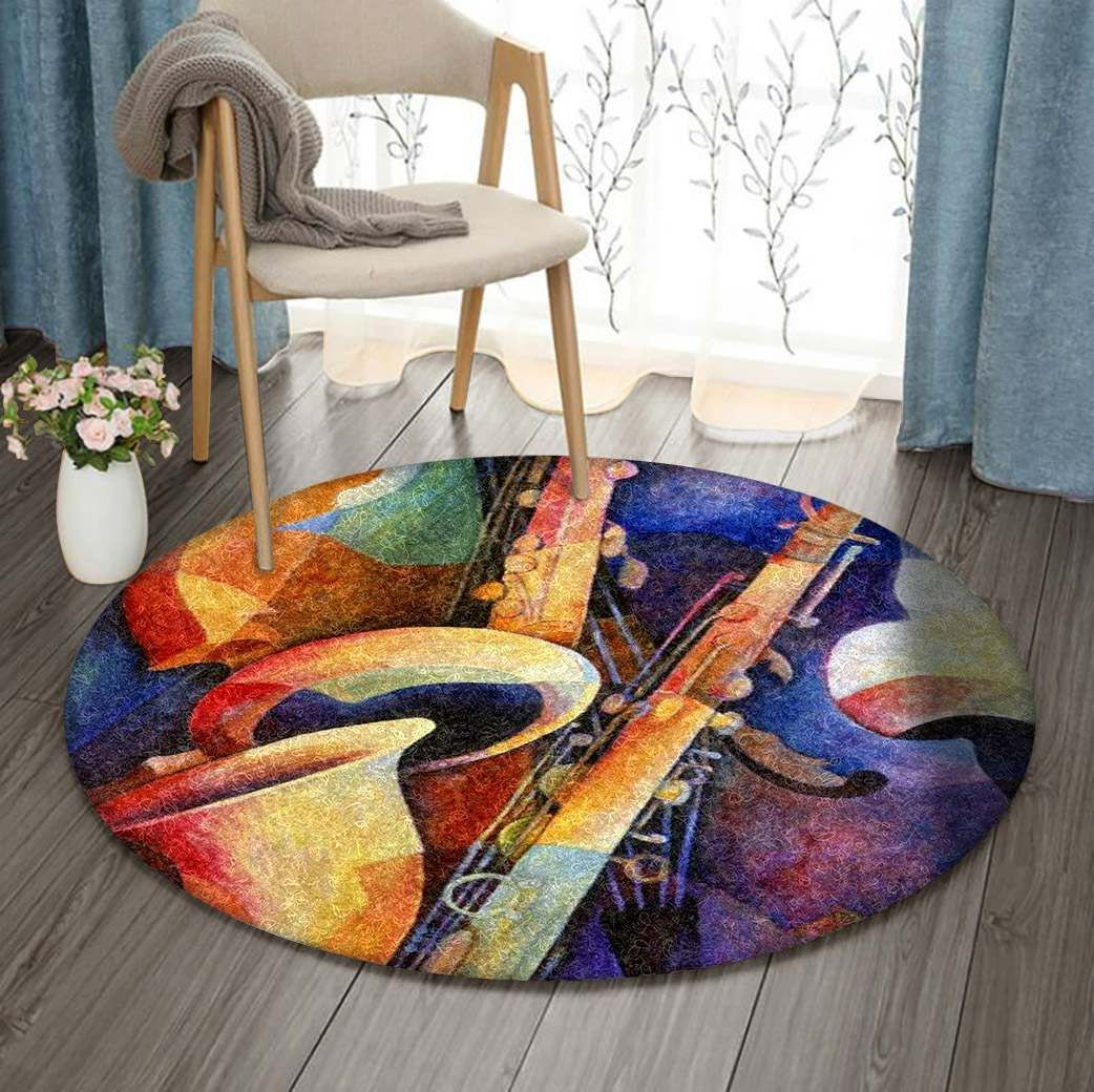 Cello Round Rug Carpet Bedroom Livingroom Home Decor