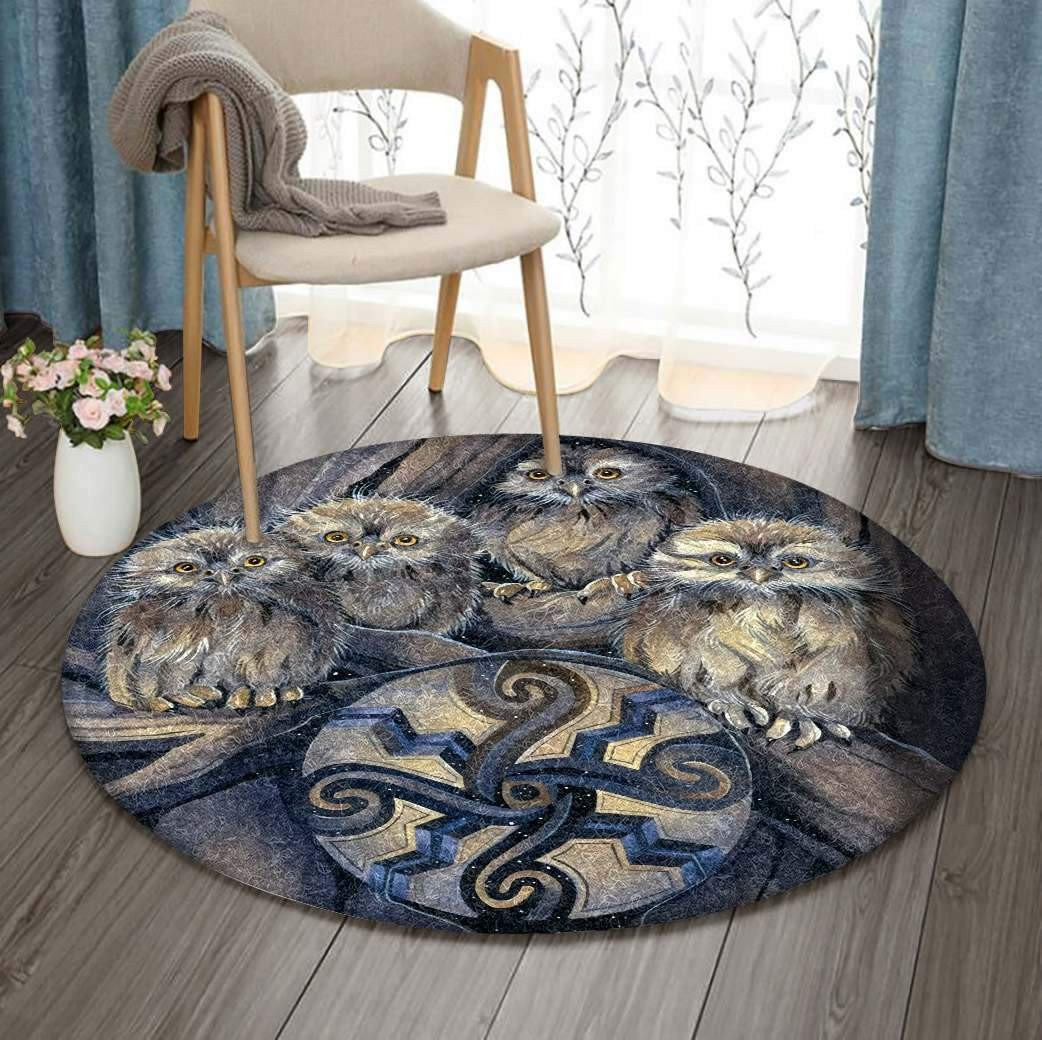 Celtic Baby Owl Limited Edition Round Rug Carpet Bedroom Livingroom Home Decor