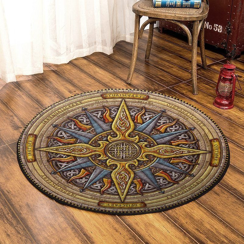 Celtic Compass Round Rug Carpet Bedroom Livingroom Home Decor