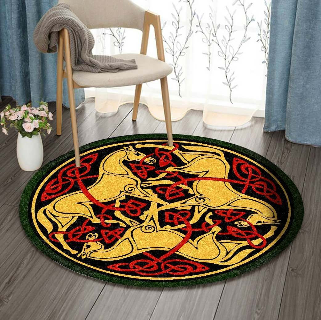 Celtic Horse Limited Edition Round Rug Carpet Bedroom Livingroom Home Decor