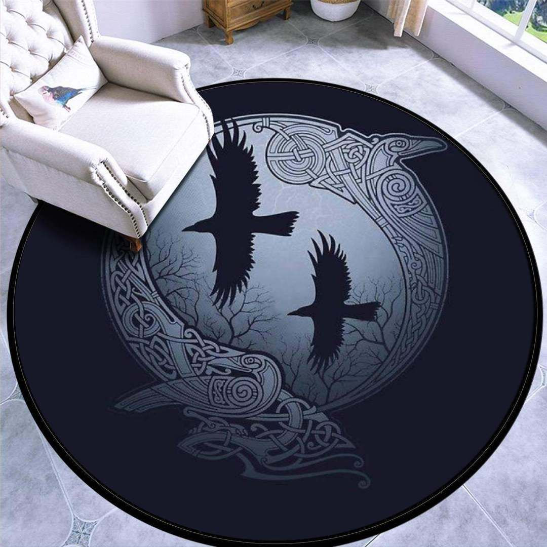 Celtic Raven Round Rug Carpet Bedroom Livingroom Home Decor