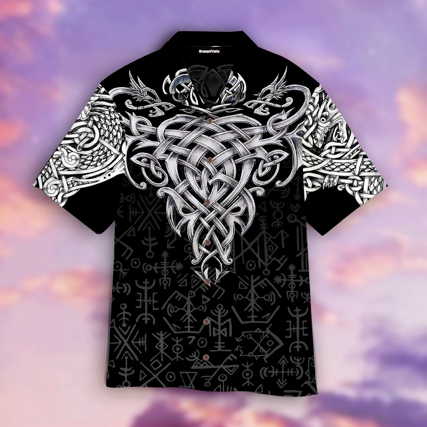 Celtic Tattoo Black White Hawaiian Shirt