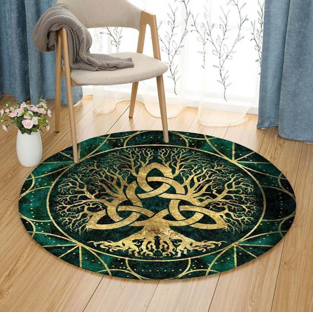Celtic Tree Of Life Painting Round Rug Carpet Bedroom Livingroom Home Decor