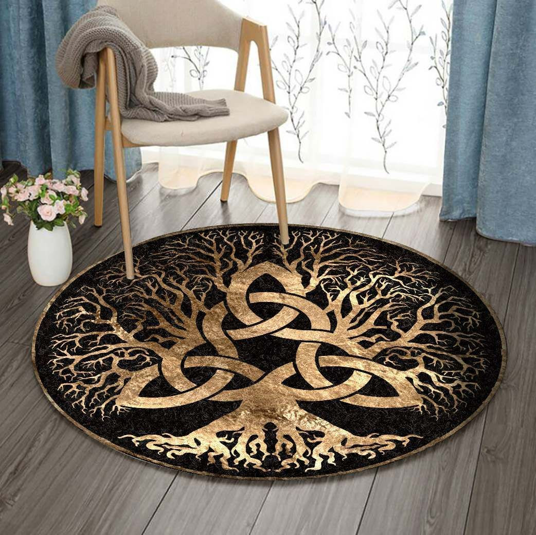 Celtic Tree Of Life Round Rug Carpet Bedroom Livingroom Home Decor