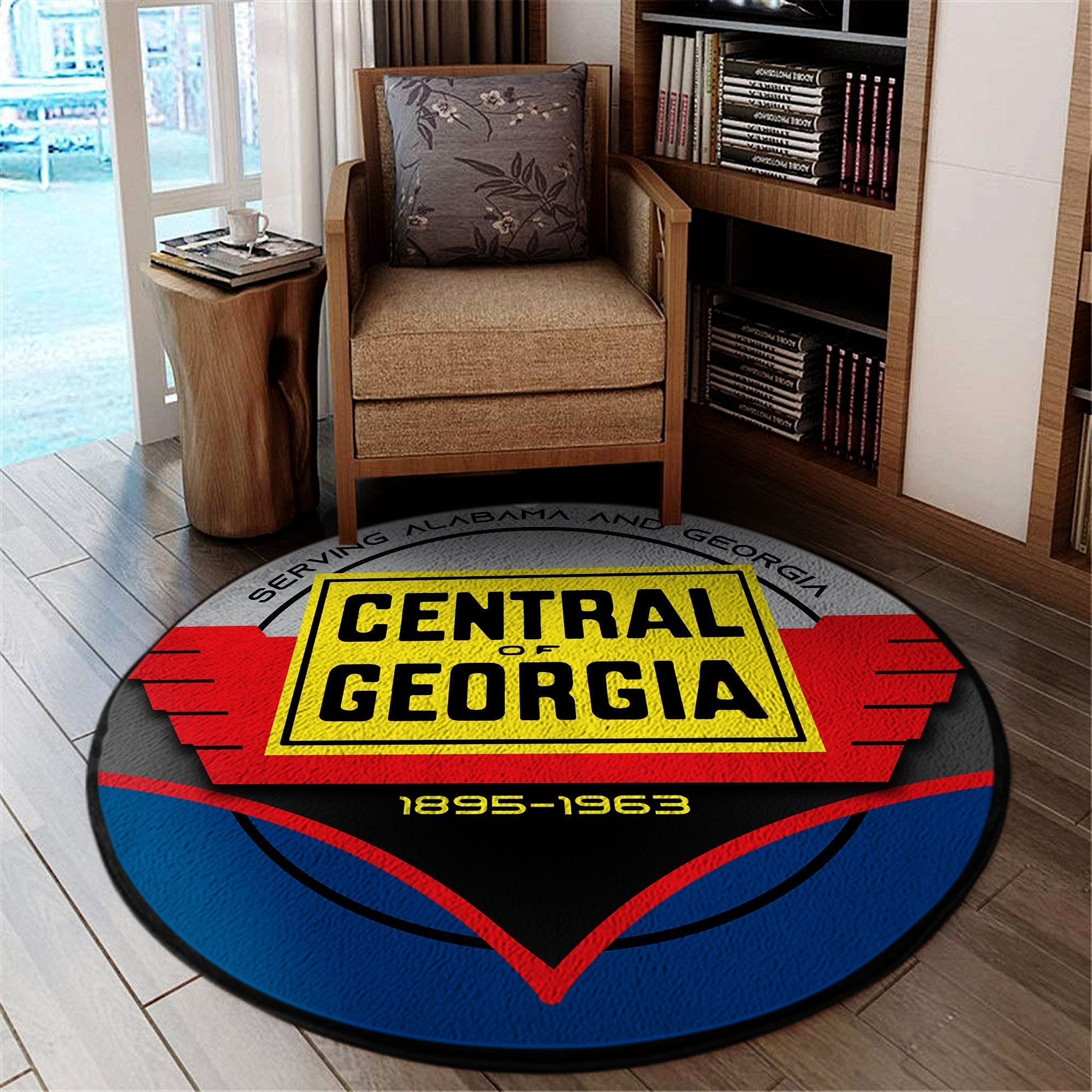 Central Of Georgia Railroad Railway Round Rug Carpet Bedroom Livingroom Home Decor