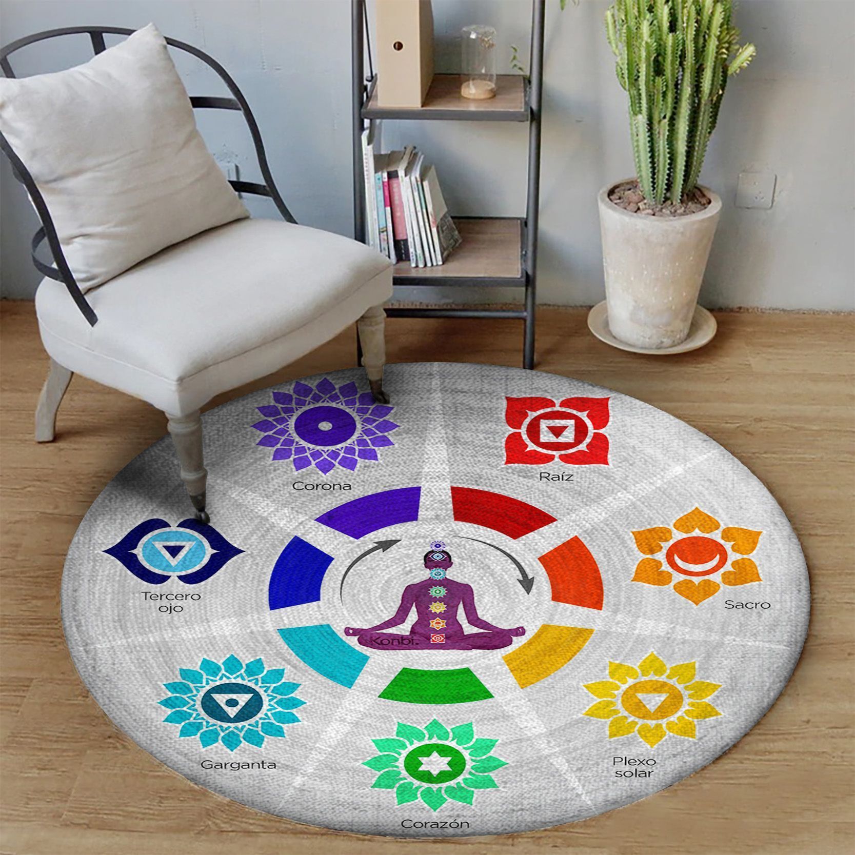 Chakras Round Rug Carpet Bedroom Livingroom Home Decor