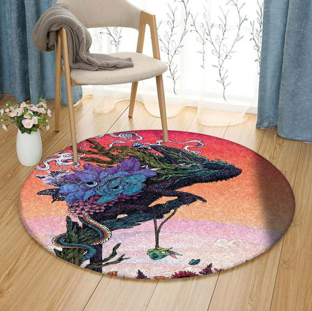 Chameleon Round Rug Carpet Bedroom Livingroom Home Decor