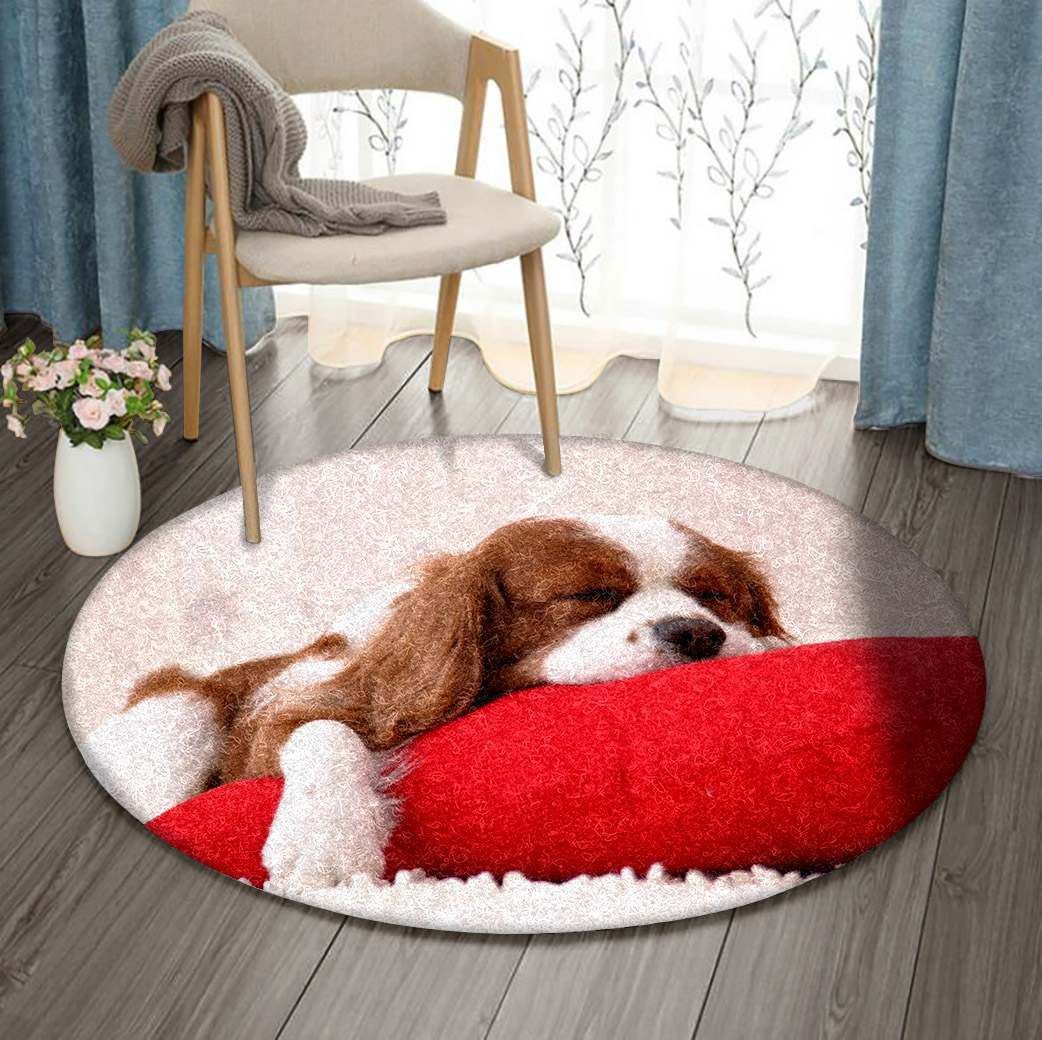 Charles Cavalier Spaniel Round Rug Carpet Bedroom Livingroom Home Decor